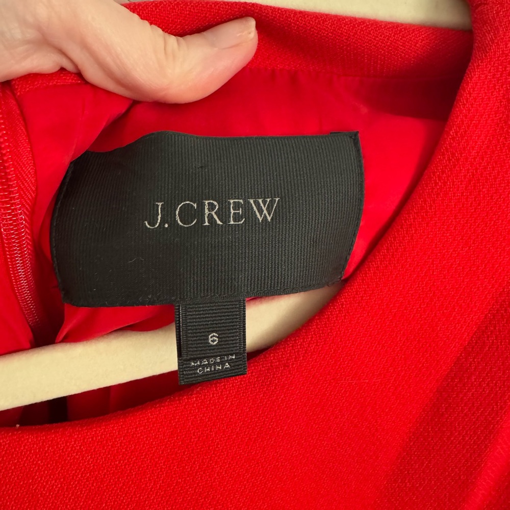 J.Crew Red Shift Dress Gold Zipper Detail Fully Lined Size 6 - Picture 5 of 5